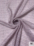 Lurex Pinstriped Hazy Graphic Printed Silk Chiffon - Purple / Orchid / Blue / Grey / Silver