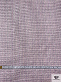 Lurex Pinstriped Hazy Graphic Printed Silk Chiffon - Purple / Orchid / Blue / Grey / Silver