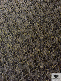 Floral Textured Metallic Brocade - Gold / Black / Grey