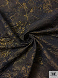 Abstract Textured Metallic Brocade - Gold / Black