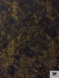 Abstract Textured Metallic Brocade - Gold / Black