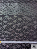 Floral Tentacles Textured Metallic Brocade Panel - Silver / Black
