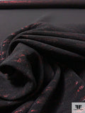 Italian Wavy Striations Metallic Brocade - Red / Black