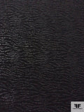 Italian Wavy Striations Metallic Brocade - Silver / Black