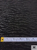 Italian Wavy Striations Metallic Brocade - Silver / Black