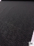 Italian Wavy Striations Metallic Brocade - Silver / Black