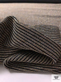 Italian Horizontal Metallic Otttoman Striped Brocade - Black / Gold / Silver