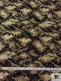 French Cluster Design Textured Metallic Brocade - Gold / Black