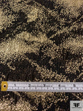 French Cluster Design Textured Metallic Brocade - Gold / Black