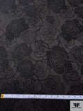 Floral in Floral Textured Brocade - Black