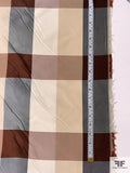 Plaid Yarn-Dyed Silk Taffeta - Beige / Ivory / Cherry Brown / Black