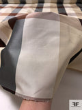 Plaid Yarn-Dyed Silk Taffeta - Beige / Ivory / Cherry Brown / Black