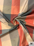 Plaid Yarn-Dyed Silk Taffeta - Antique Red / Coral / Smokey Green / Beige