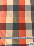 Plaid Yarn-Dyed Silk Taffeta - Antique Red / Coral / Smokey Green / Beige