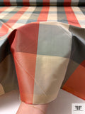 Plaid Yarn-Dyed Silk Taffeta - Antique Red / Coral / Smokey Green / Beige