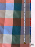 Plaid Yarn-Dyed Silk Taffeta - Blues / Teal / Smokey Green / Reds