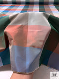 Plaid Yarn-Dyed Silk Taffeta - Blues / Teal / Smokey Green / Reds