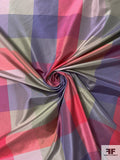 Plaid Yarn-Dyed Silk Taffeta - Purples / Pinks / Greys