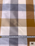 Plaid Yarn-Dyed Silk Taffeta - Greys / Khaki Gold / Tans