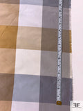 Plaid Yarn-Dyed Silk Taffeta - Greys / Khaki Gold / Tans