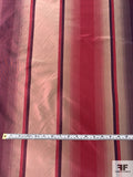 Vertical Striped Yarn-Dyed Silk Taffeta - Magenta / Purple / Dusty Nude