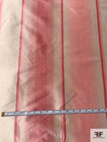 Vertical Striped Yarn-Dyed Silk Taffeta - Dusty Pinks / Beige