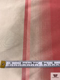 Vertical Striped Yarn-Dyed Silk Taffeta - Dusty Pinks / Beige