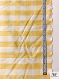 Gingham Check Yarn-Dyed Silk Shantung - Antique Yellow / Off-White