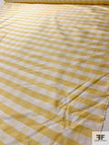 Gingham Check Yarn-Dyed Silk Shantung - Antique Yellow / Off-White