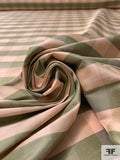 Gingham Check Yarn-Dyed Silk Shantung - Light Blush / Antique Sage