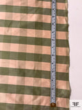 Gingham Check Yarn-Dyed Silk Shantung - Light Blush / Antique Sage