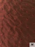 Fleur-de-Lis Embroidered Iridescent Silk Taffeta - Antique Maroon