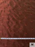 Fleur-de-Lis Embroidered Iridescent Silk Taffeta - Antique Maroon