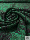 Floral Textured Brocade - Green / Black