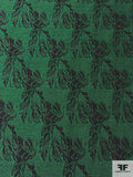 Floral Textured Brocade - Green / Black