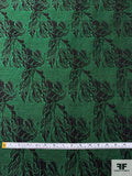 Floral Textured Brocade - Green / Black