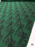 Floral Textured Brocade - Green / Black