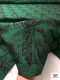 Floral Textured Brocade - Green / Black