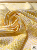 Italian Floral Slightly Textured Brocade with Lurex Fibers - Yellow / Off-White