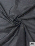 Italian Stiff Cotton Organdy with Metallic Abstract Design - Black