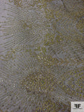 Ornate Cracked Ice on Tulle - Lime / Gold / Black