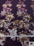 Italian Floral Metallic Brocade Panel - Purple / Silver / Rusty Orange