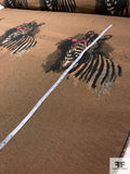 Italian Zebra Portrait Metallic Brocade Panel - Brown / Black / Silver / Pink