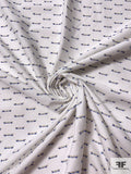 French Novelty Metallic Detailed Cotton Shirting - White / Blue / Gold