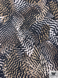 Animal Pattern Printed Rayon Jersey Knit - Tan / Black / Off-White