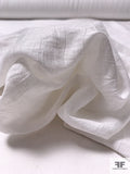 Crinkled Linen Look Poly-Cotton - White