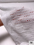 Made in Spain Circles Embroidered Eyelet Cotton Voile - White