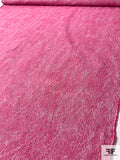 Reptile Pattern Stretch Denim with Slight Textured - Deep Pink / Cream