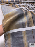 Italian Gradient Lines Raffia-Like Lamé Brocade - Gold / Silver / Light Grey / Dark Grey