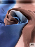Ombré Printed Silk Crepe de Chine - Black / Brown / Blue / Off-White